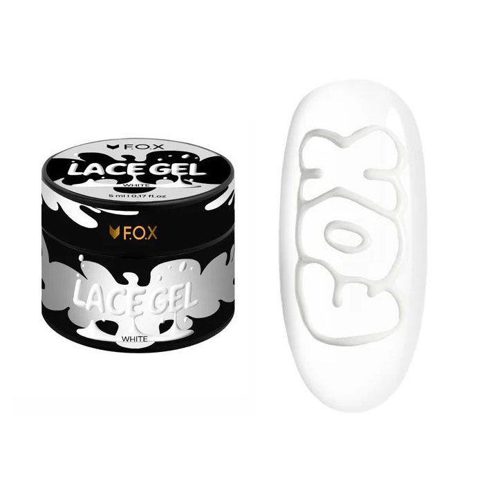 Гель-фарба для нігтів F.O.X Lace Gel, White, 5 мл
